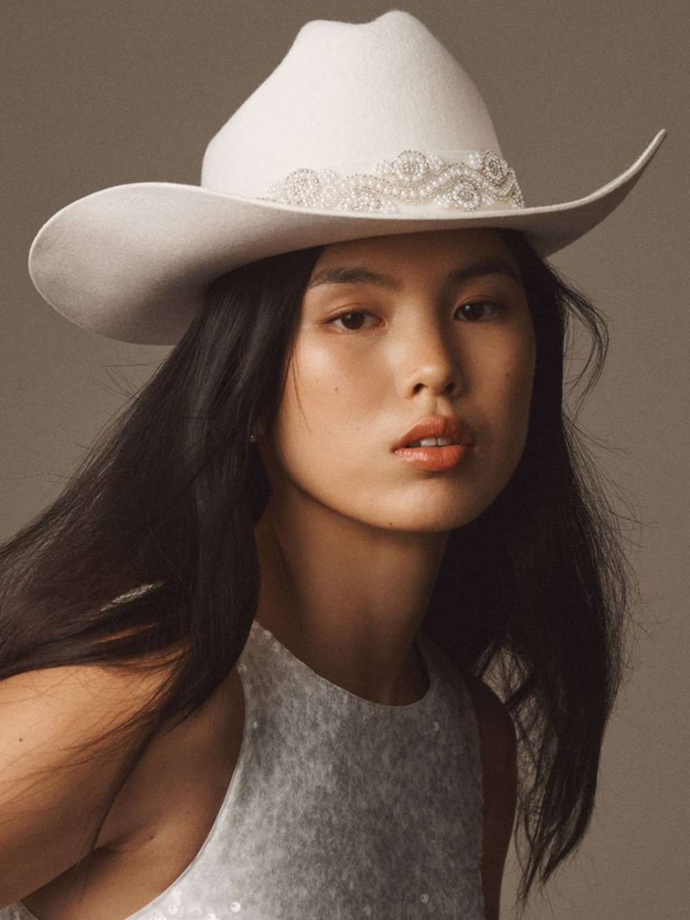 White Pearl Rhinestone Cowboy Hat Western Bridal Festival Glam Anthropologie